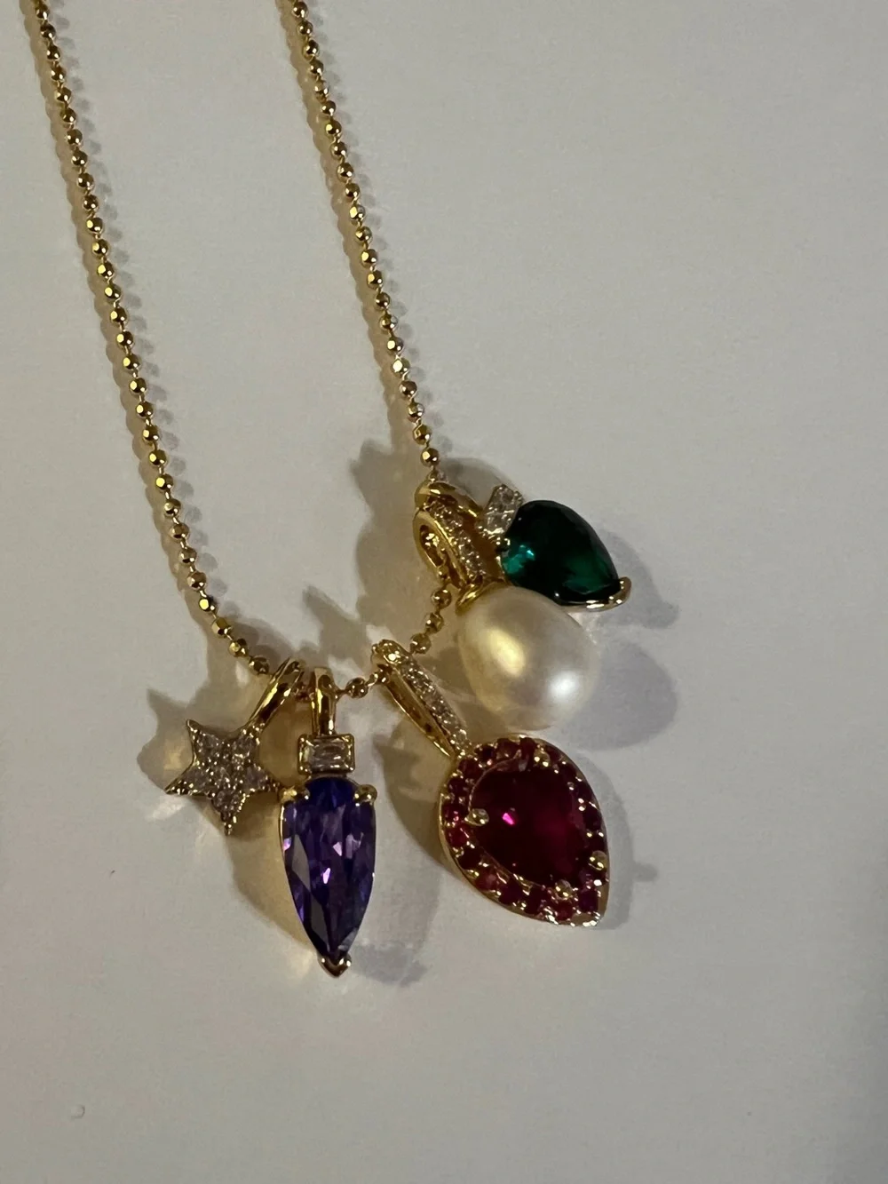 Kate Spade Light Up The Room Gold Tone Jewel Charm Necklace